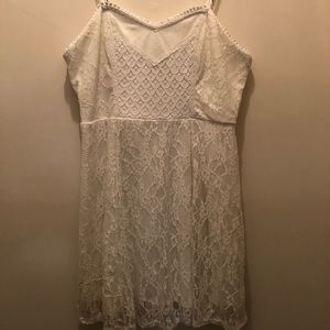 white lace strappy dress